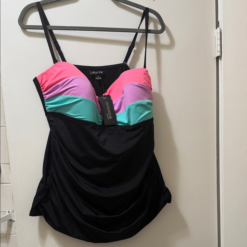 City Chic Vibrant Strappy Swim top NWT 18